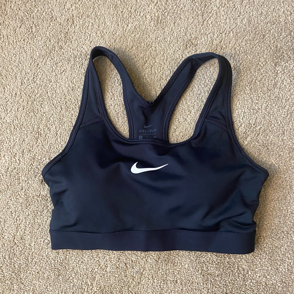 Nike Women's Black Dri-FIT Sports Bra - Supportive Racerback Size S